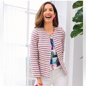 TALBOTS STRIPE TWEED JACKET